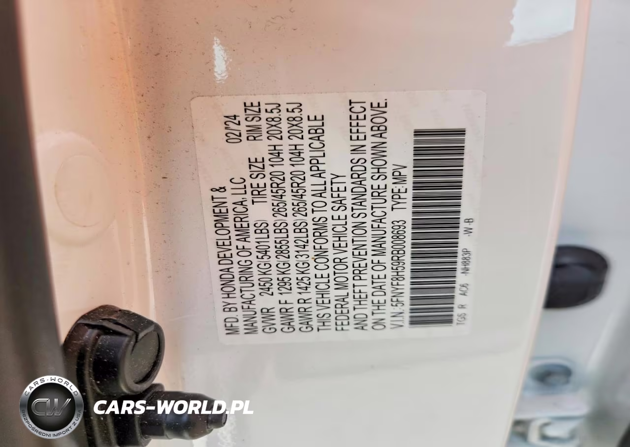 2024 Honda Passport Exl VIN:5FNYF8H59RB008693 - 13