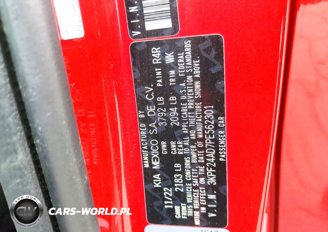 2023 Kia Forte Lxs VIN:3KPF24AD7PE562301 - 12