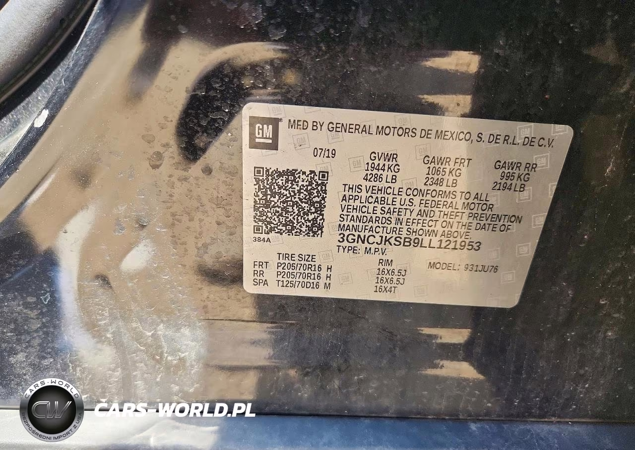 2020 Chevrolet Trax Ls VIN:3GNCJKSB9LL121953 - 13