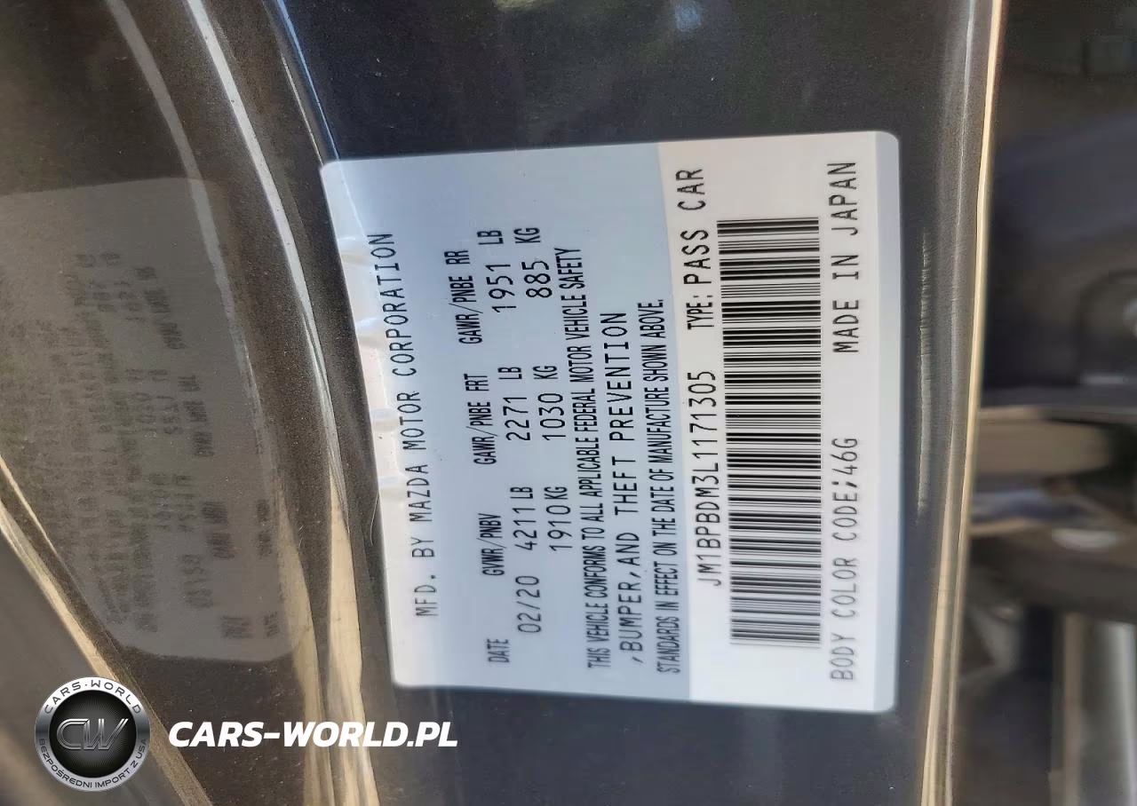 2020 Mazda 3 Preferred VIN:JM1BPBDM3L1171305 - 12