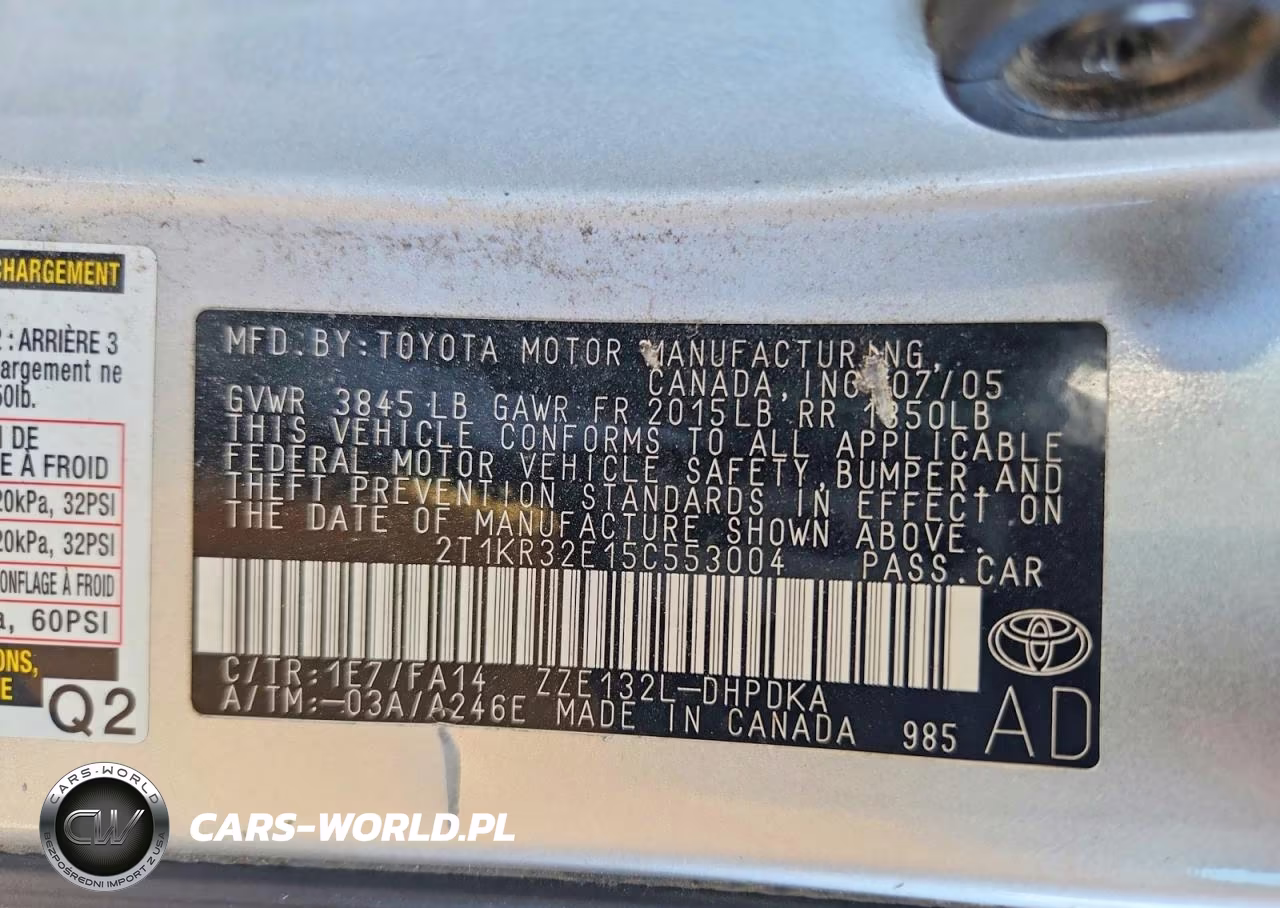 2005 Toyota Corolla Matrix Xr VIN:2T1KR32E15C553004 - 13