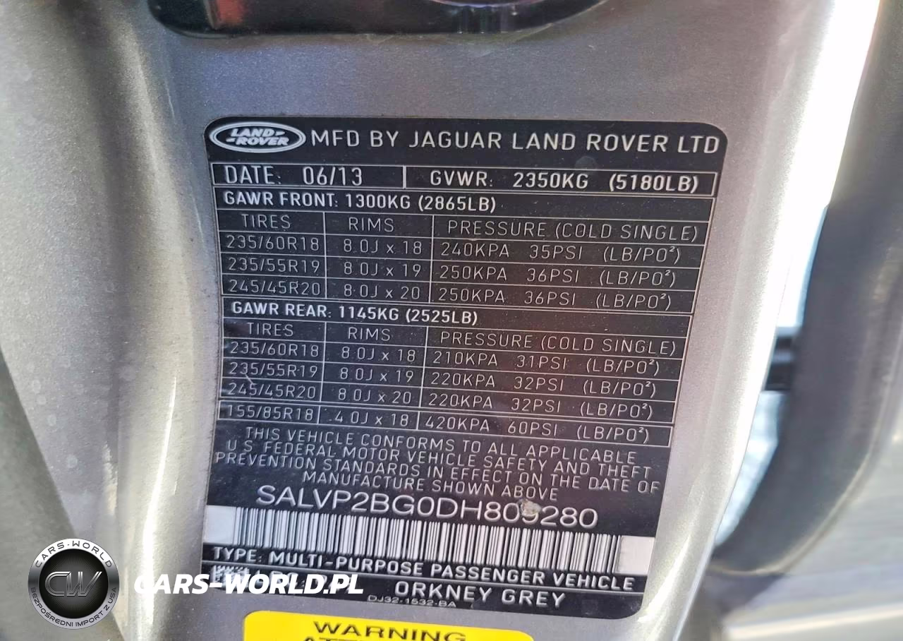 2013 Land Rover Range Rover Evoque Pure Plus VIN:SALVP2BG0DH809280 - 13