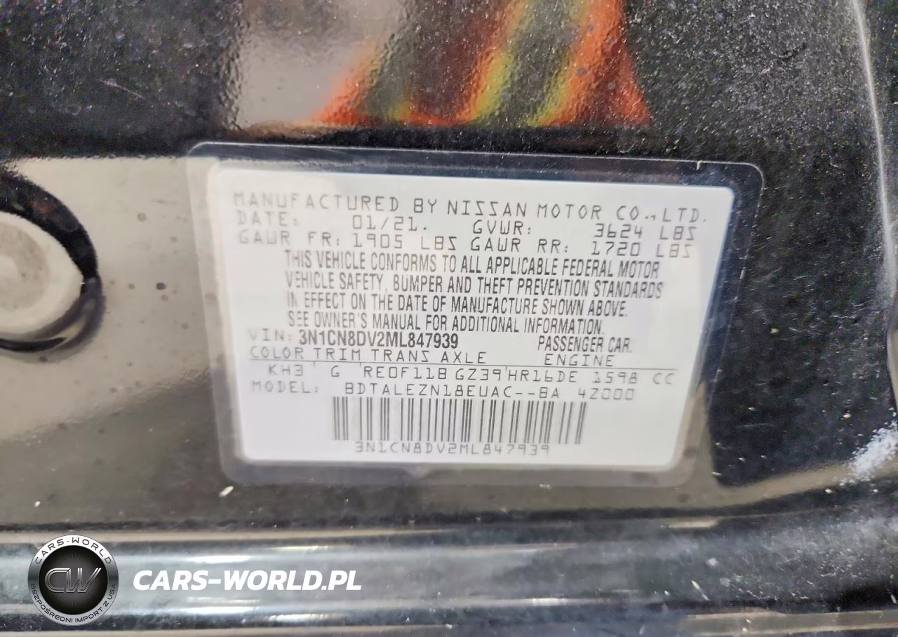 2021 Nissan Versa S VIN:3N1CN8DV2ML847939 - 12