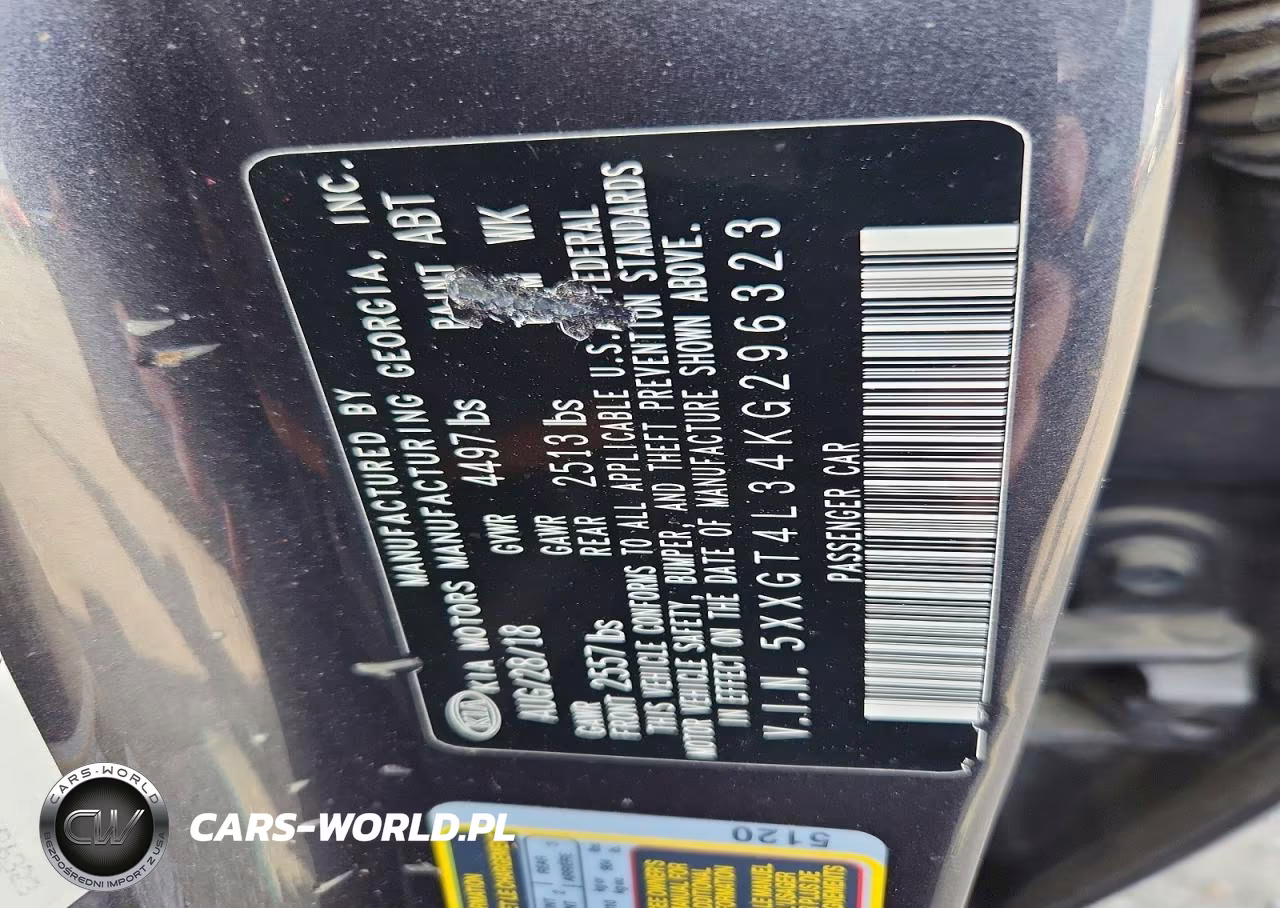 2019 Kia Optima Lx VIN:5XXGT4L34KG296323 - 12
