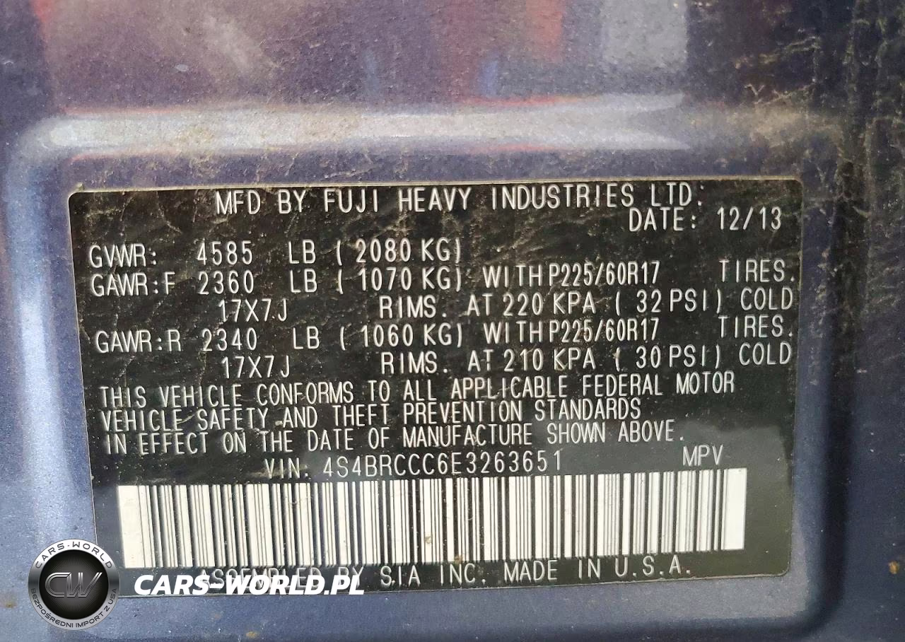 2014 Subaru Outback 2.5I Premium VIN:4S4BRCCC6E3263651 - 13