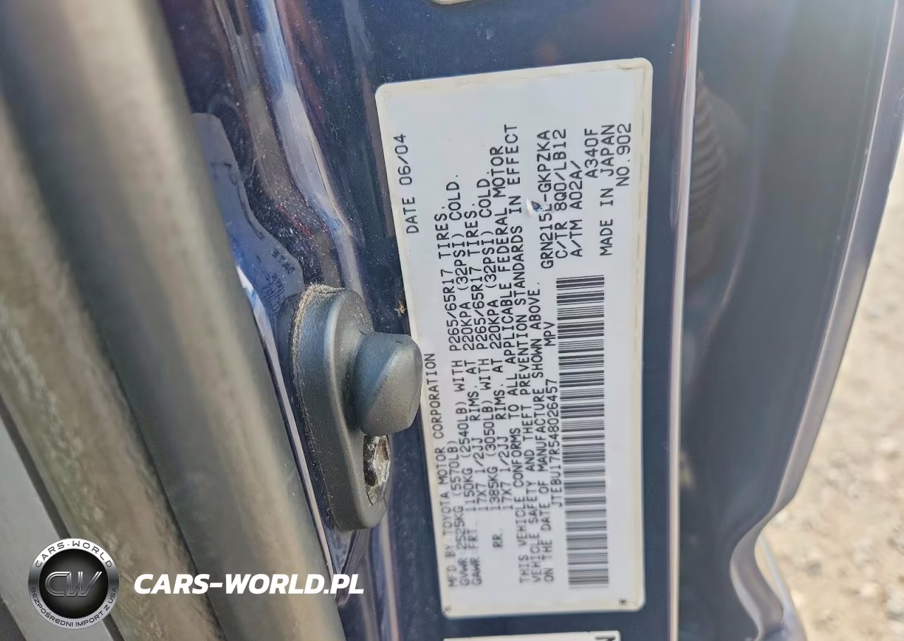2004 Toyota 4Runner Limited VIN:JTEBU17R548026457 - 13
