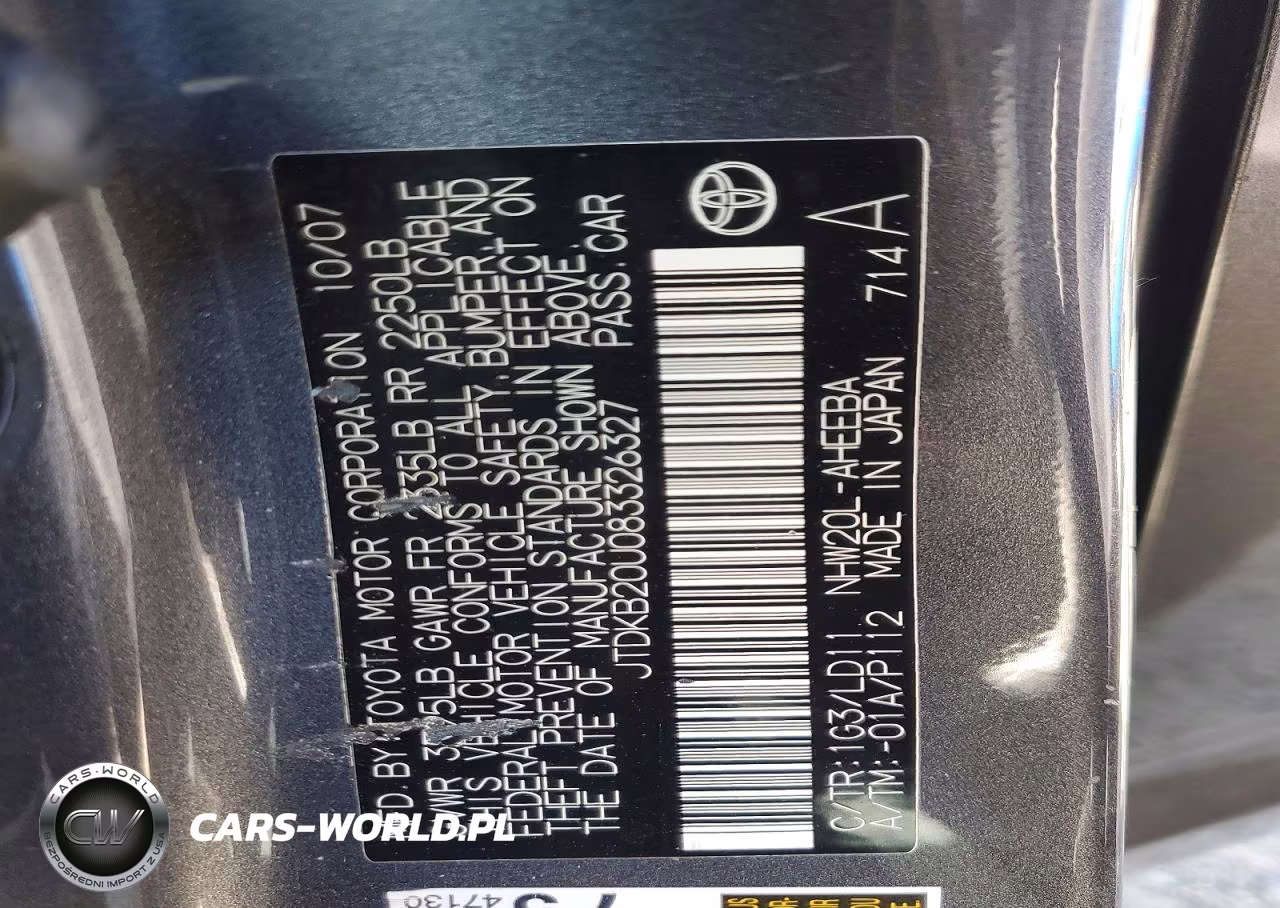 2008 Toyota Prius VIN:JTDKB20U083326327 - 12