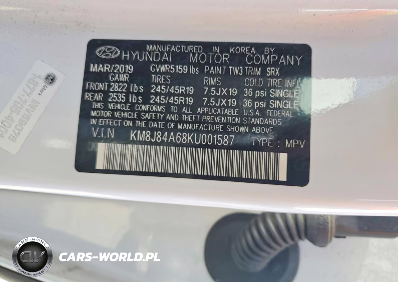 2019 Hyundai Nexo Limited VIN:KM8J84A68KU001587 - 13