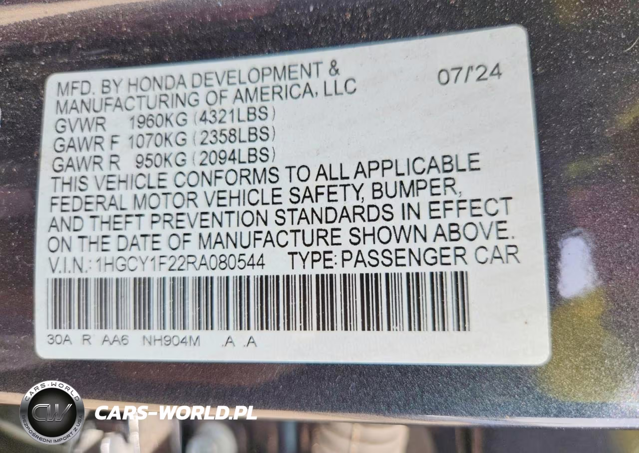 2024 Honda Accord Lx VIN:1HGCY1F22RA080544 - 12