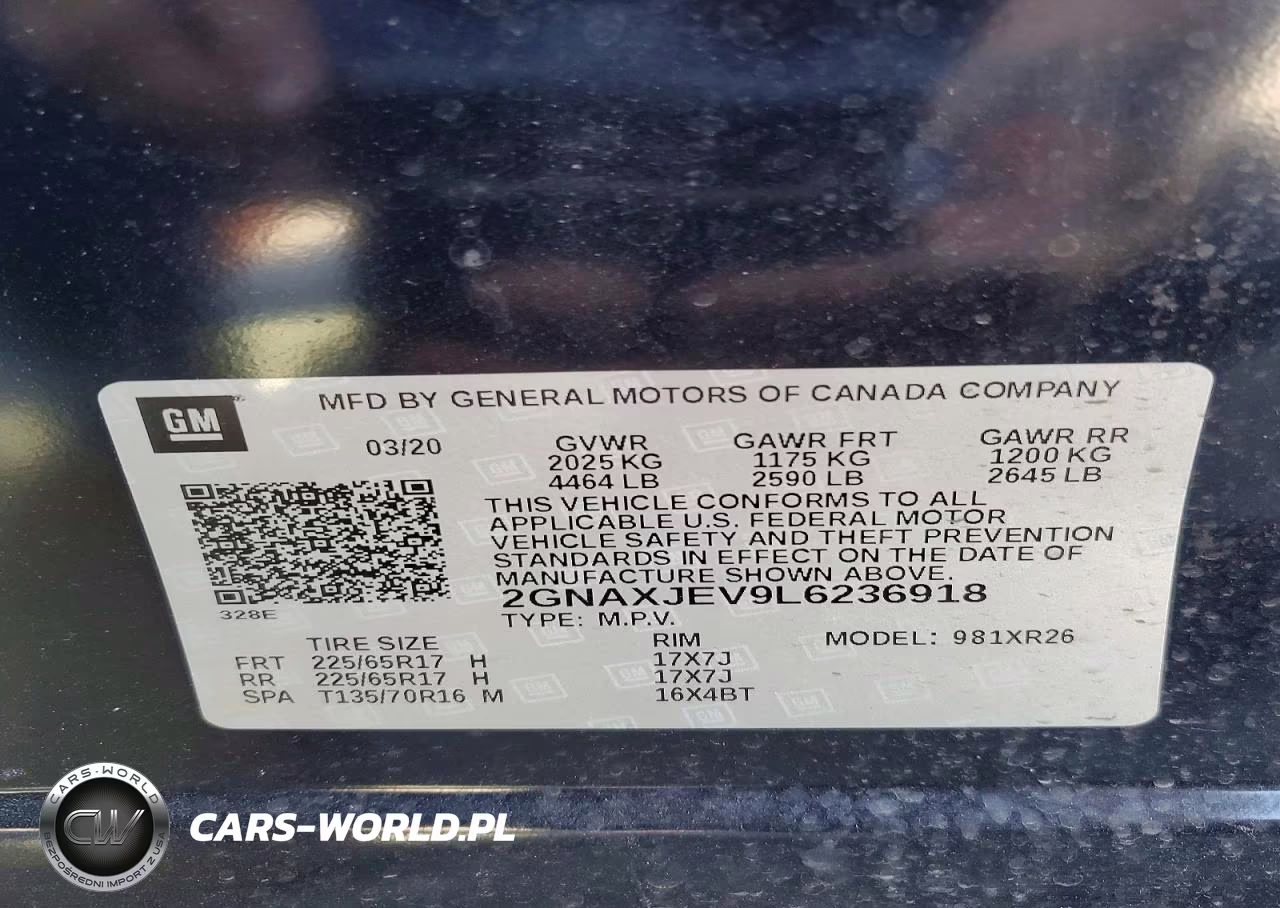 2020 Chevrolet Equinox Lt VIN:2GNAXJEV9L6236918 - 13