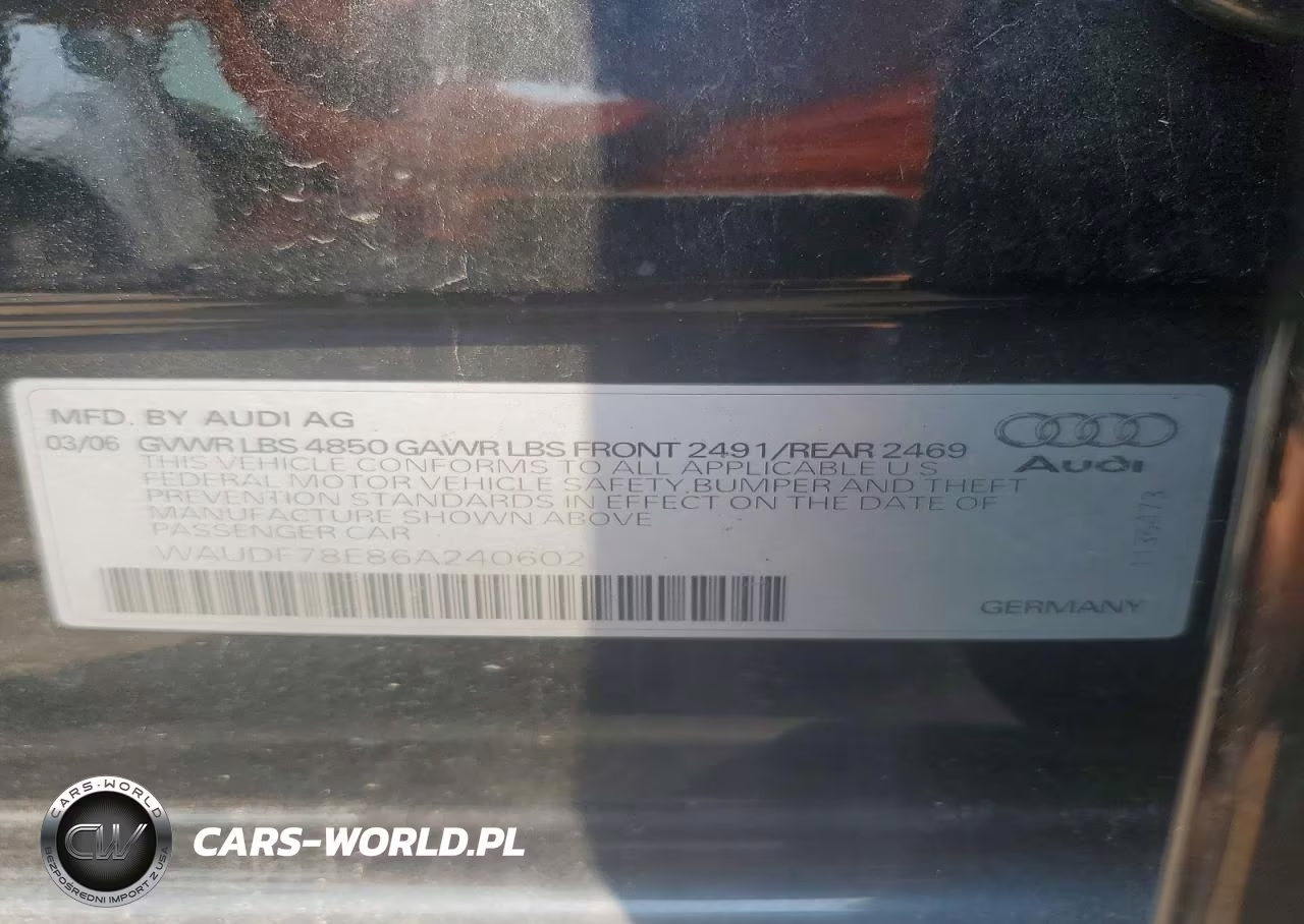 2006 Audi A4 2.0T Quattro VIN:WAUDF78E86A240602 - 12