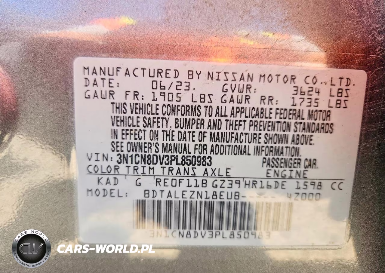 2023 Nissan Versa S VIN:3N1CN8DV3PL850983 - 13
