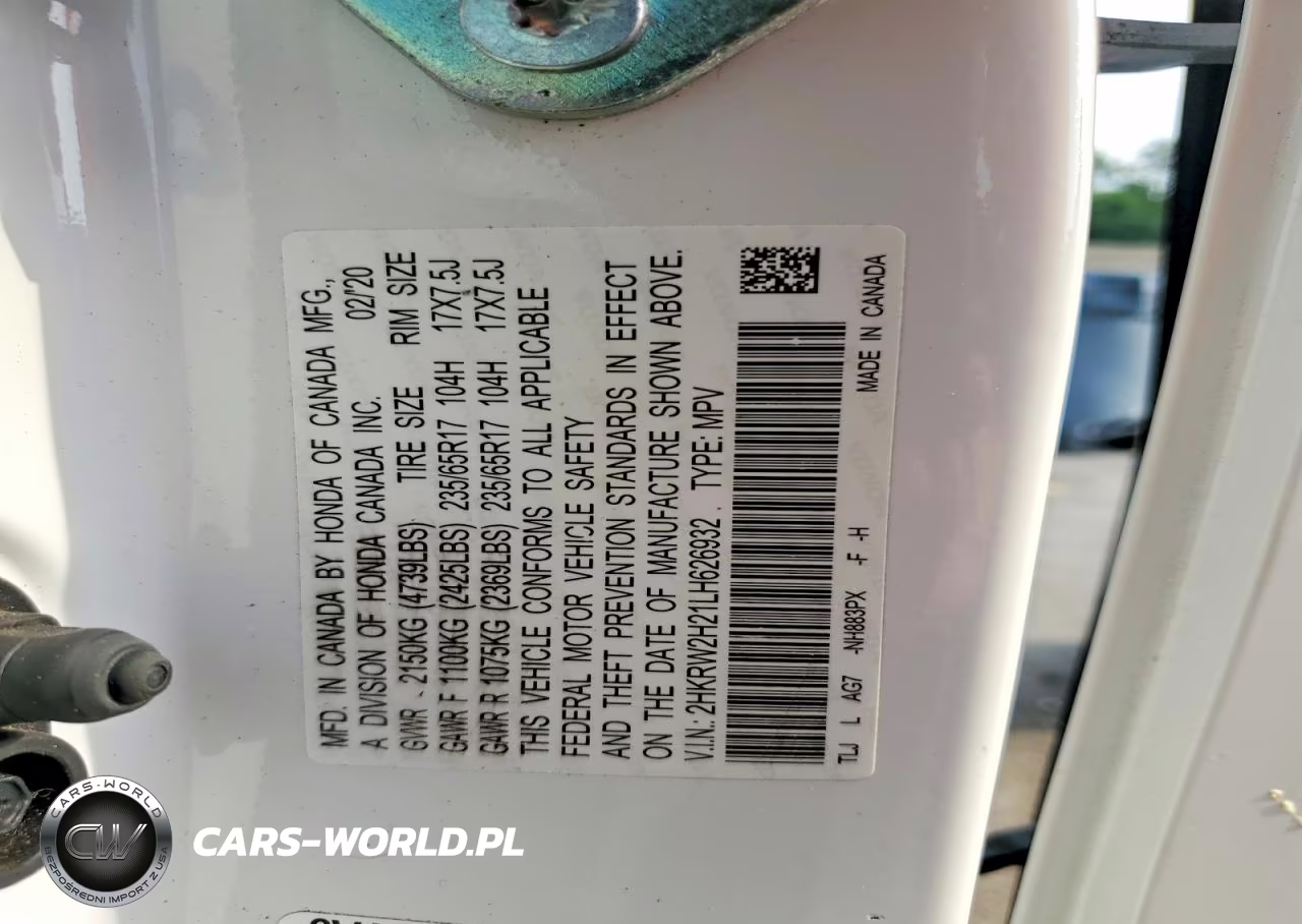2020 Honda Cr-V Lx VIN:2HKRW2H21LH626932 - 13