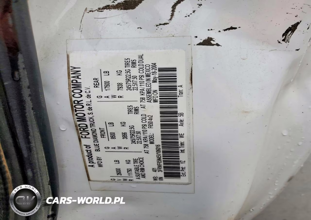 2005 Ford F650 Super Duty VIN:3FRWF65N45V106016 - 12