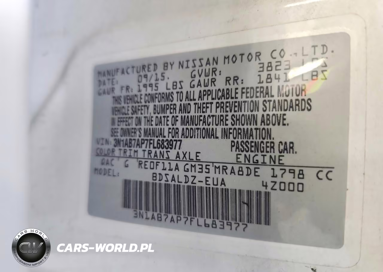 2015 Nissan Sentra Sv VIN:3N1AB7AP7FL683977 - 12