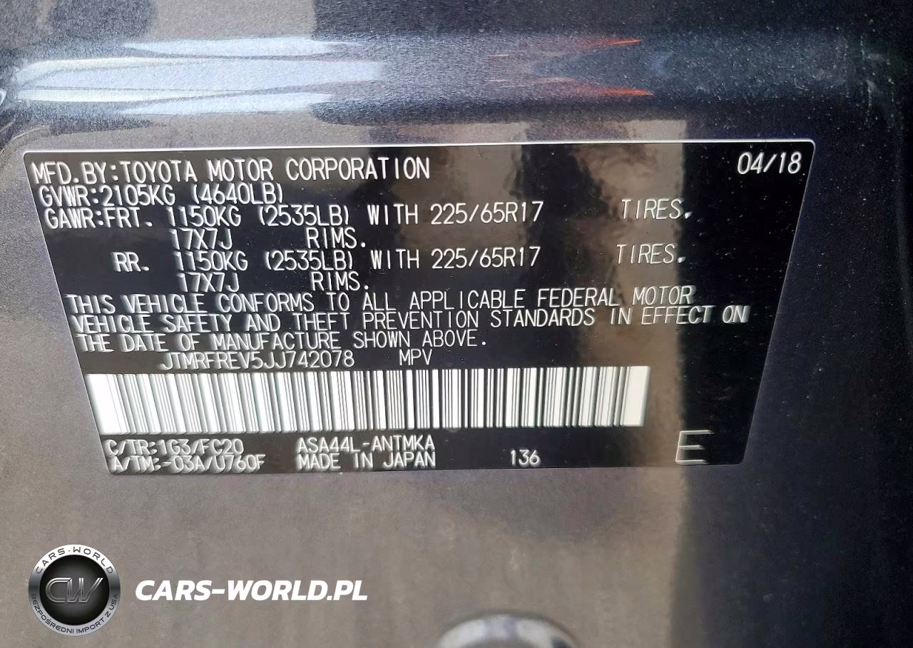 2018 Toyota Rav4 Xle VIN:JTMRFREV5JJ742078 - 13
