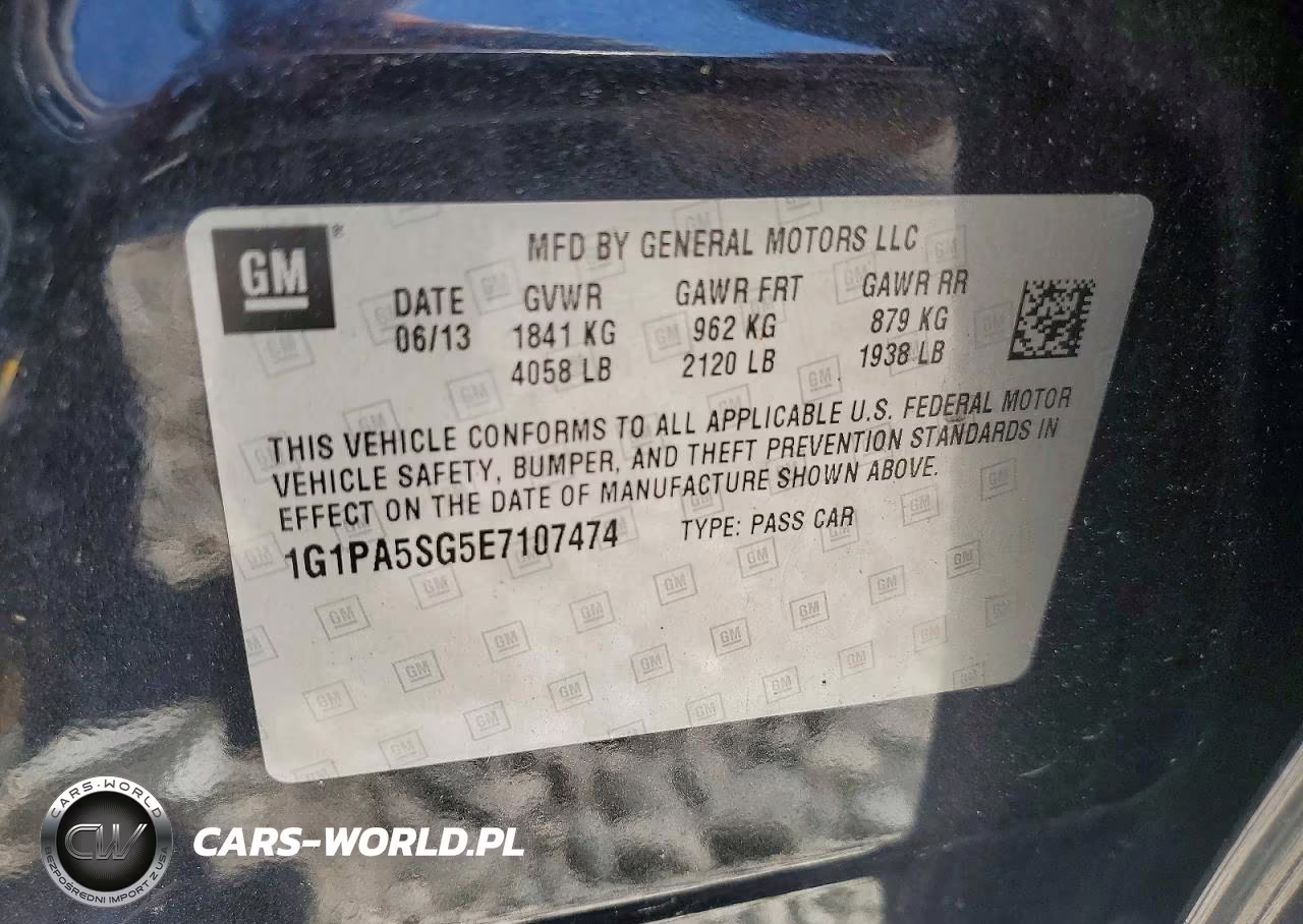 2014 Chevrolet Cruze Ls VIN:1G1PA5SG5E7107474 - 12