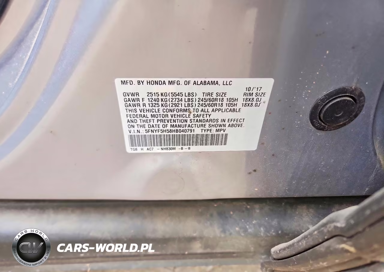 2017 Honda Pilot Exl VIN:5FNYF5H58HB040791 - 13