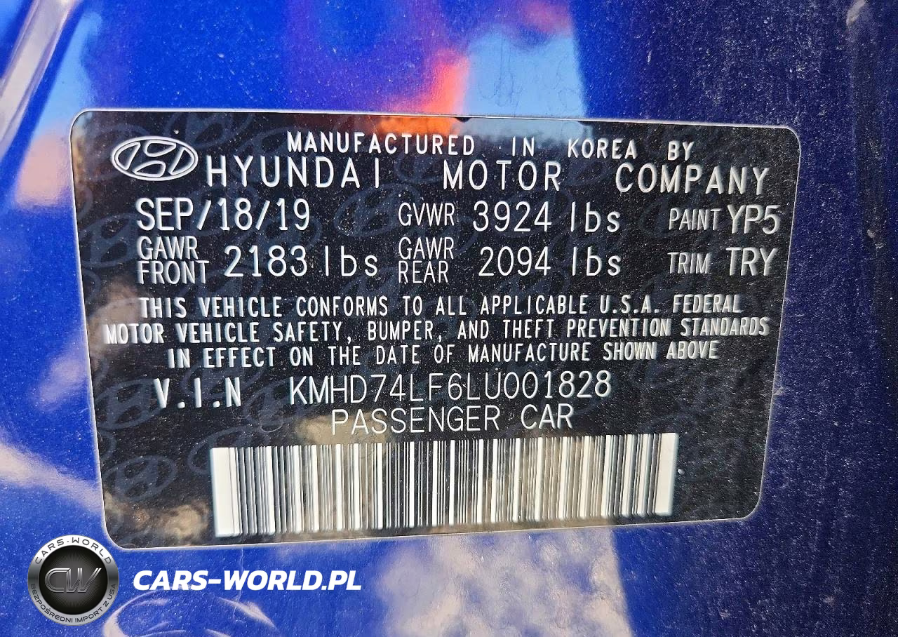 2020 Hyundai Elantra Se VIN:KMHD74LF6LU001828 - 12