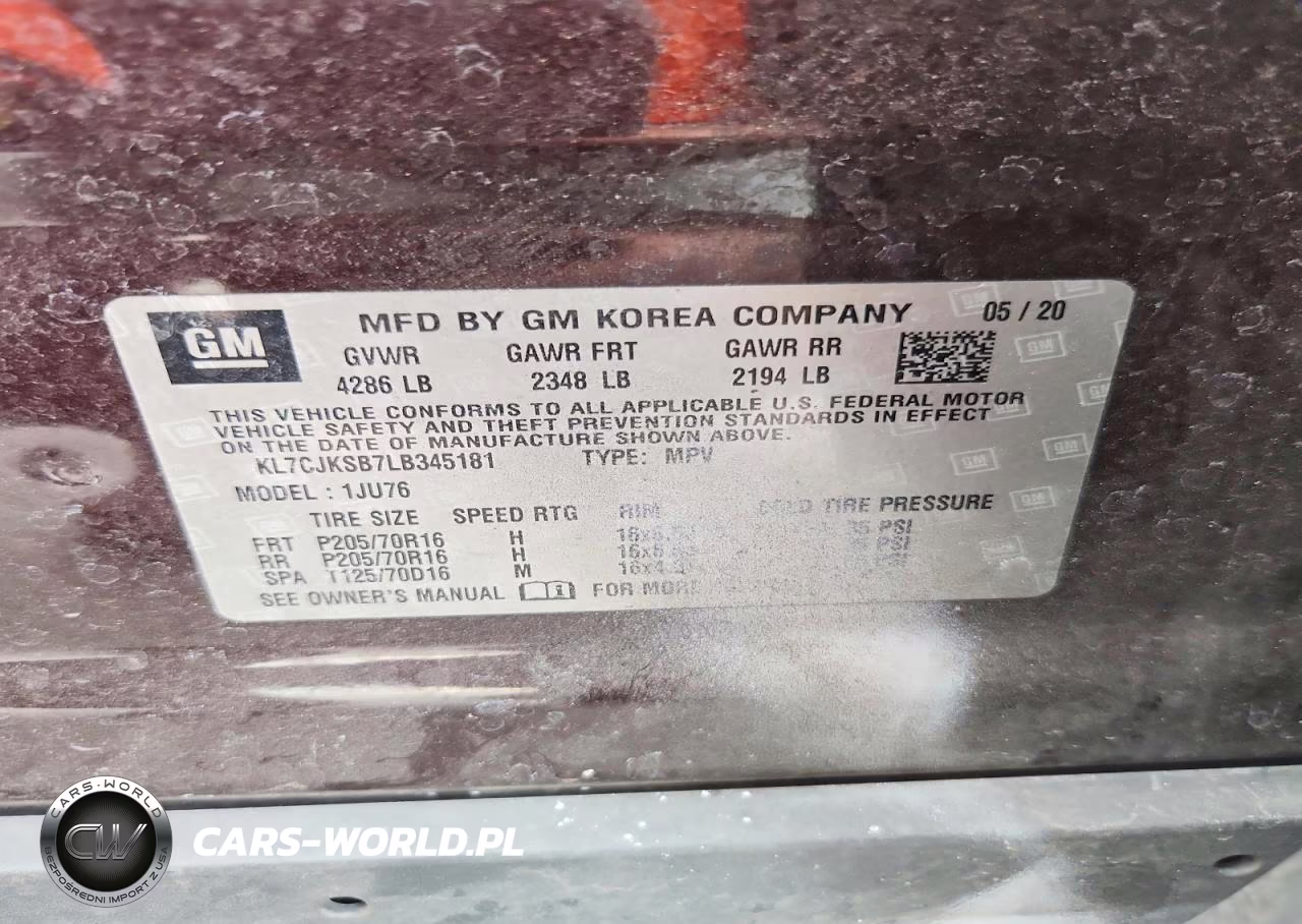 2020 Chevrolet Trax Ls VIN:KL7CJKSB7LB345181 - 13