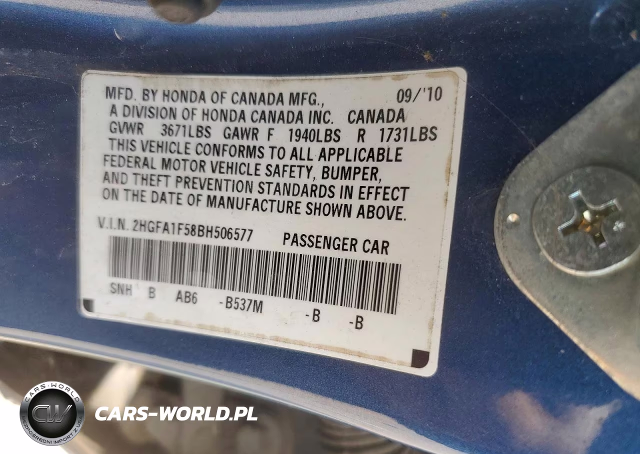 2011 Honda Civic Lx VIN:2HGFA1F58BH506577 - 13