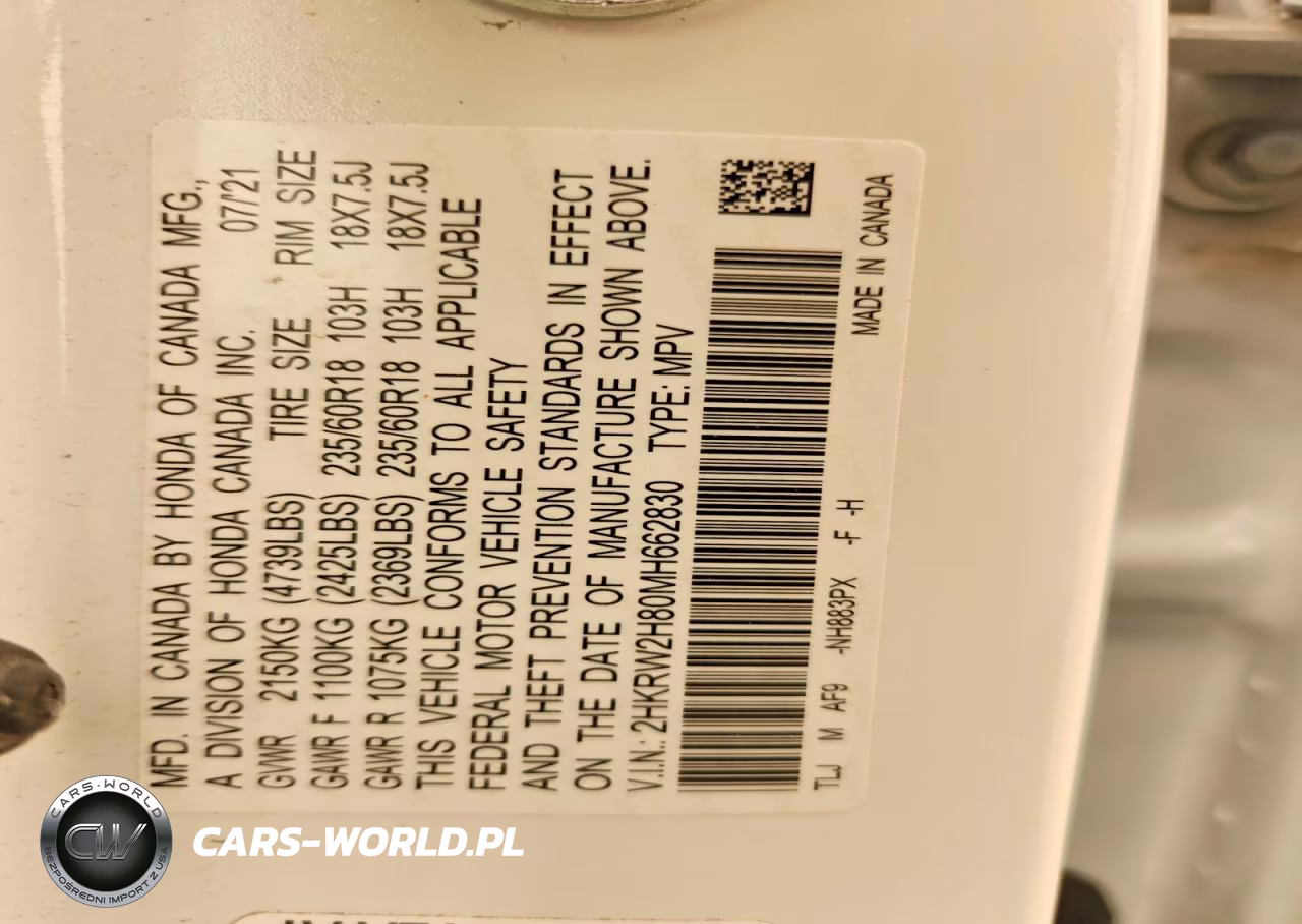 2021 Honda Cr-V Exl VIN:2HKRW2H80MH662830 - 13