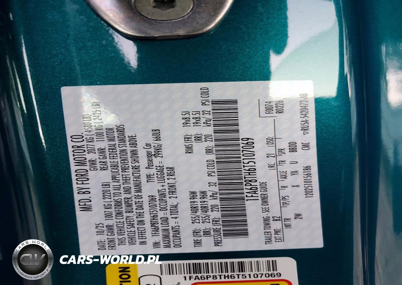 2026 Ford Mustang VIN:1FA6P8TH6T5107069 - 12
