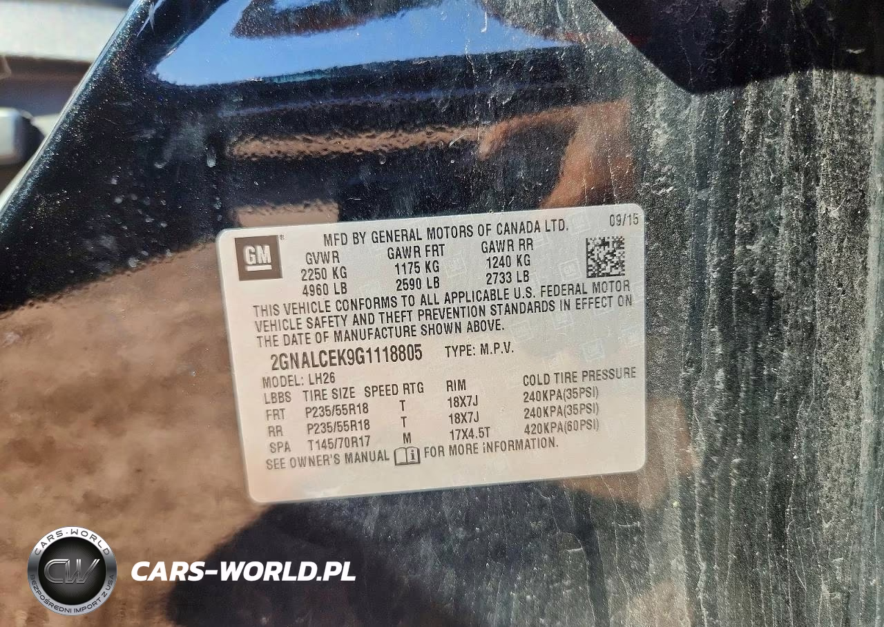 2016 Chevrolet Equinox Lt VIN:2GNALCEK9G1118805 - 13