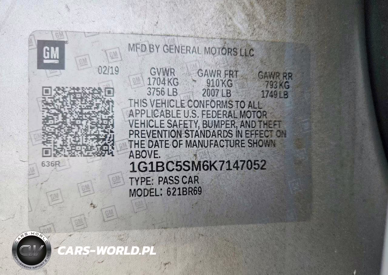 2019 Chevrolet Cruze Ls VIN:1G1BC5SM6K7147052 - 13