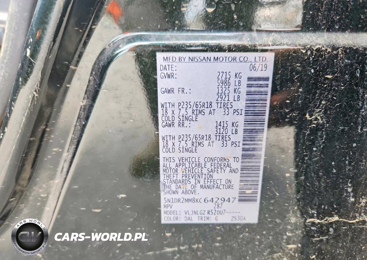 2019 Nissan Pathfinder Sl VIN:5N1DR2MM8KC642947 - 13