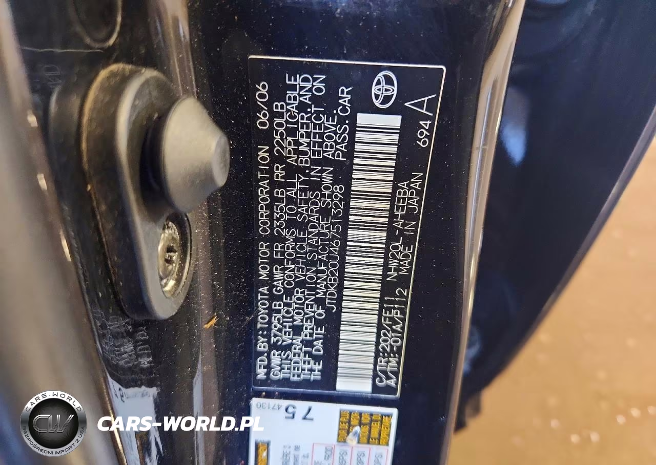 2006 Toyota Prius Base VIN:JTDKB20U467513298 - 12
