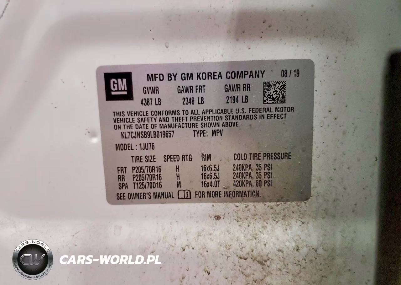 2020 Chevrolet Trax Ls VIN:KL7CJNSB9LB019657 - 12