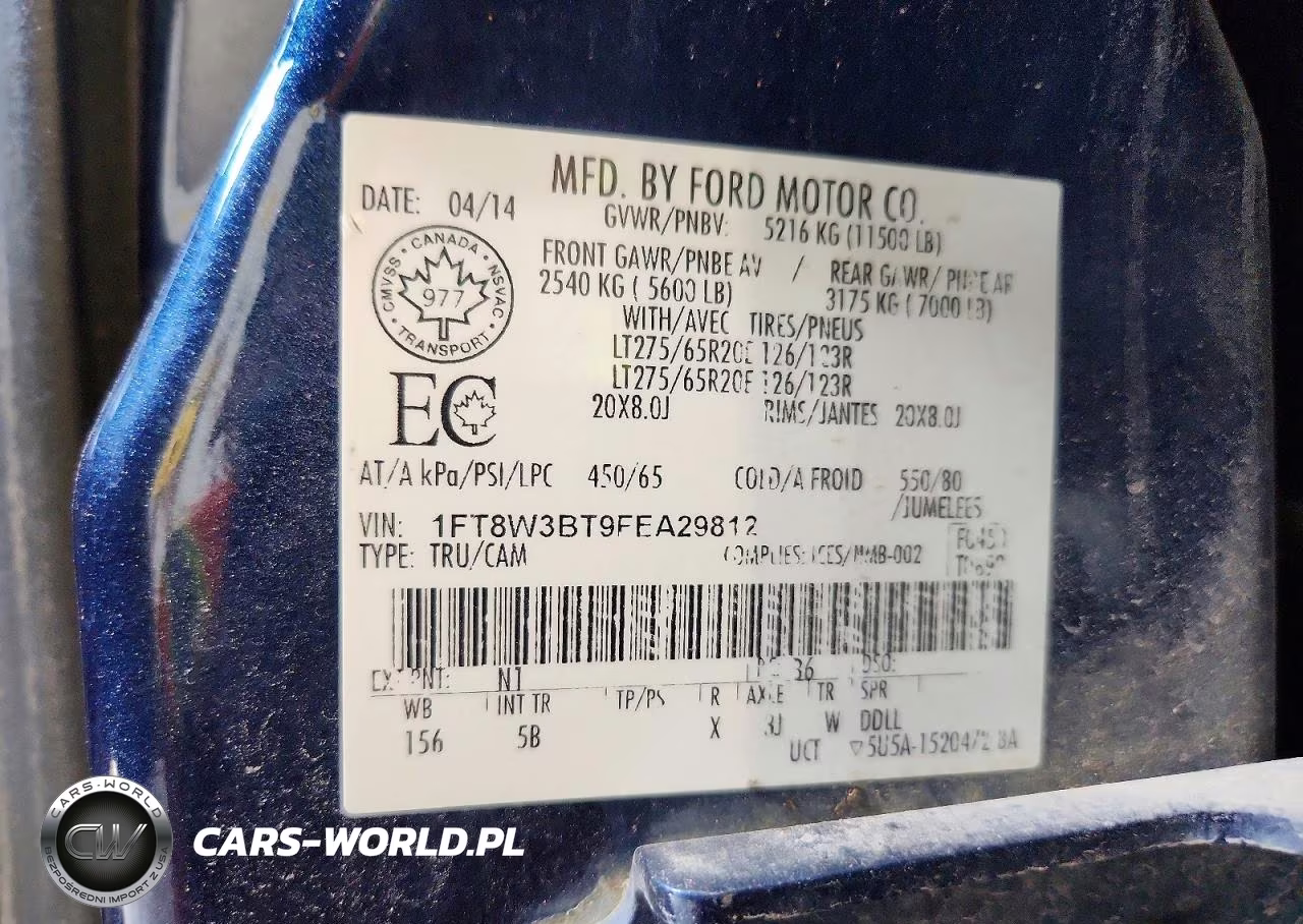 2015 Ford F350 Super Duty VIN:1FT8W3BT9FEA29812 - 12
