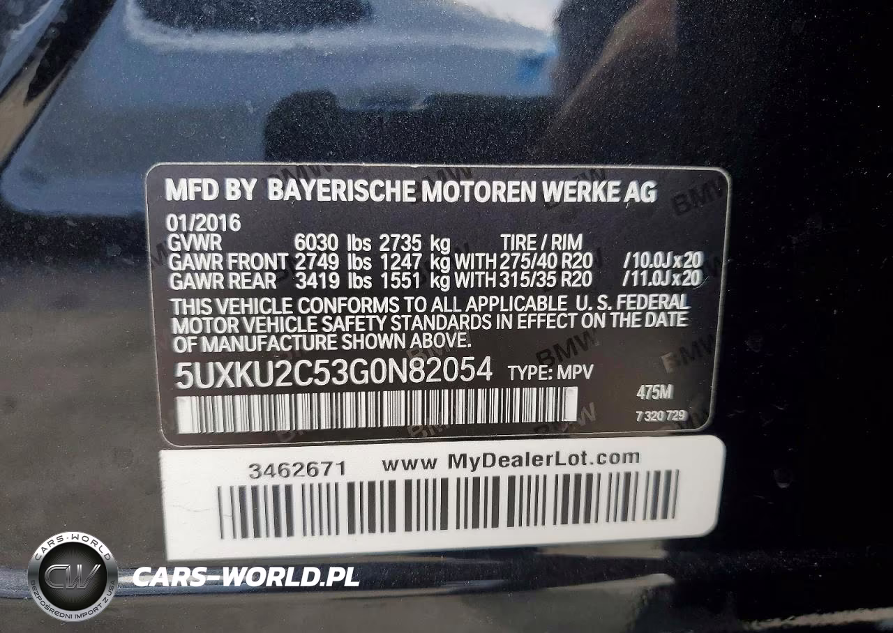 2016 BMW X6 xDrive35I VIN:5UXKU2C53G0N82054 - 13