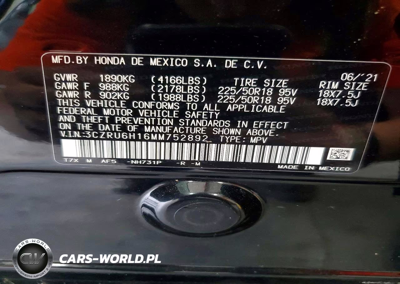 2021 Honda Hr-V Sport VIN:3CZRU6H16MM752892 - 12