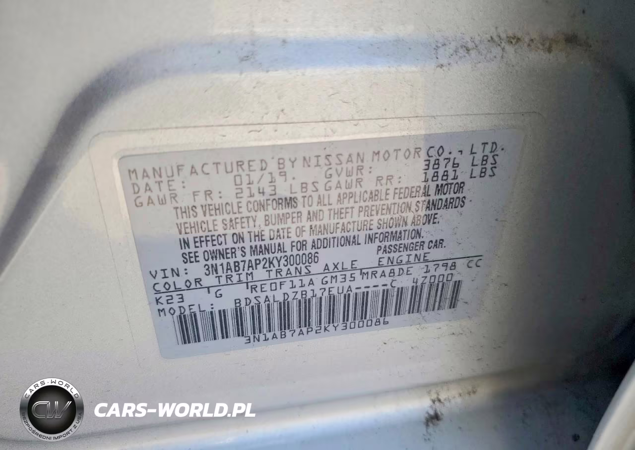 2019 Nissan Sentra Sv VIN:3N1AB7AP2KY300086 - 12