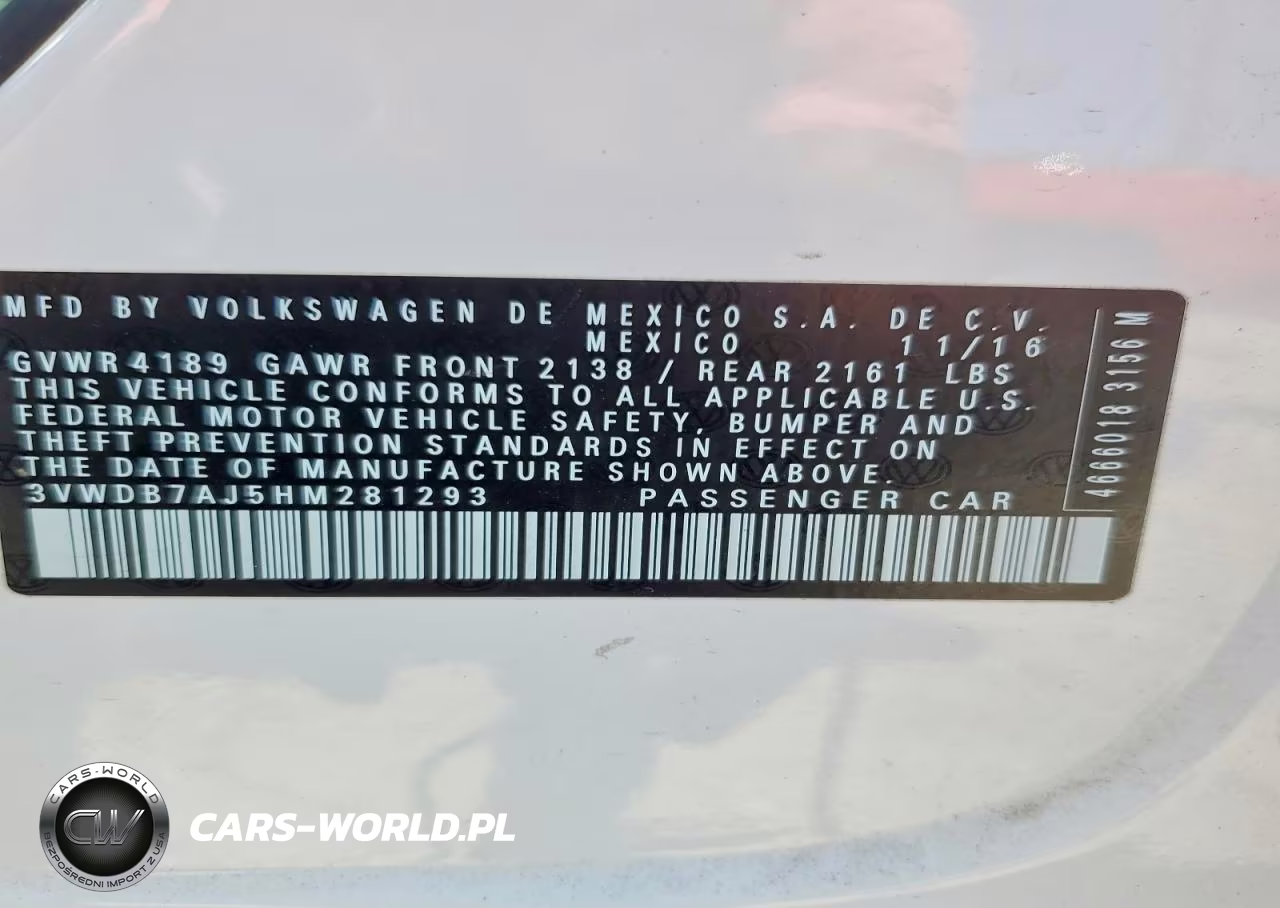 2017 Volkswagen Jetta Se VIN:3VWDB7AJ5HM281293 - 12