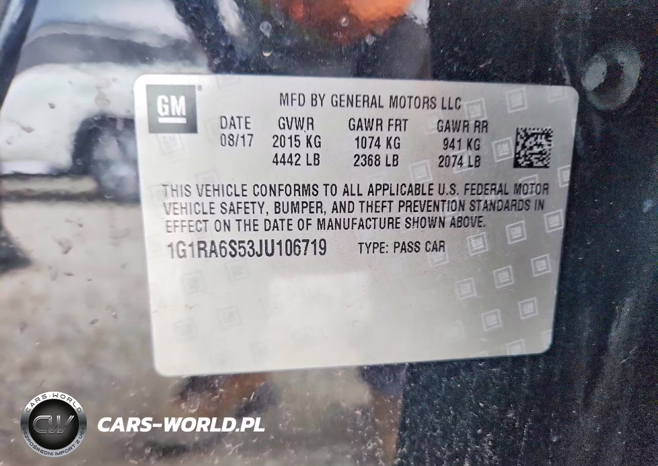 2018 Chevrolet Volt Lt VIN:1G1RA6S53JU106719 - 13