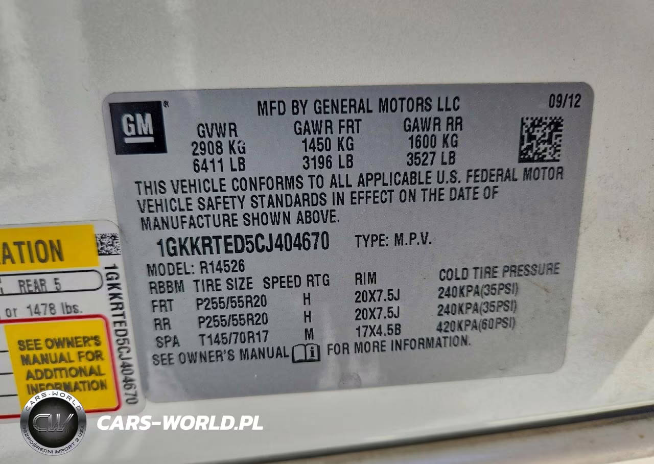 2012 GMC Acadia Denali VIN:1GKKRTED5CJ404670 - 13
