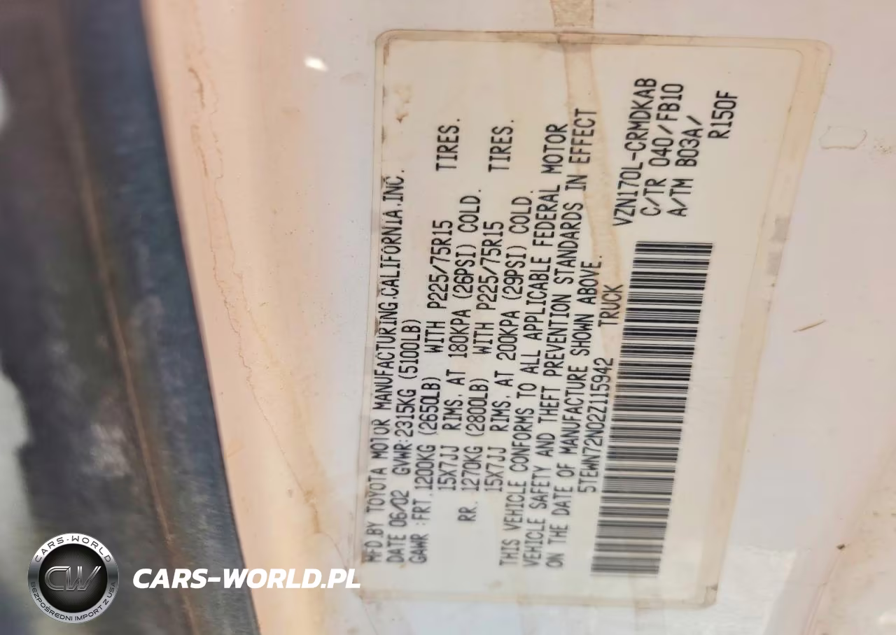 2002 Toyota Tacoma Xtracab VIN:5TEWN72N02Z115942 - 13