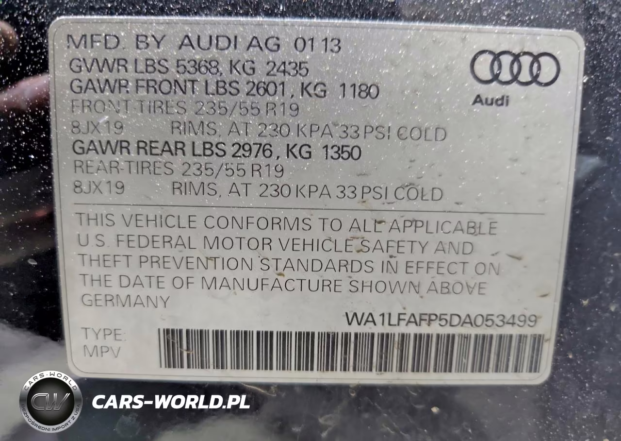 2013 Audi Q5 Premium Plus VIN:WA1LFAFP5DA053499 - 12