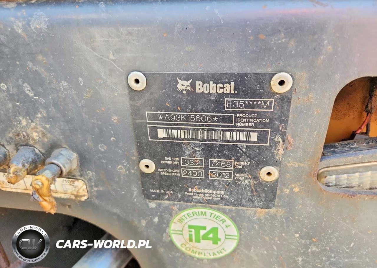2012 Bobcat E35 Mini Excavator VIN:A93K15606 - 10