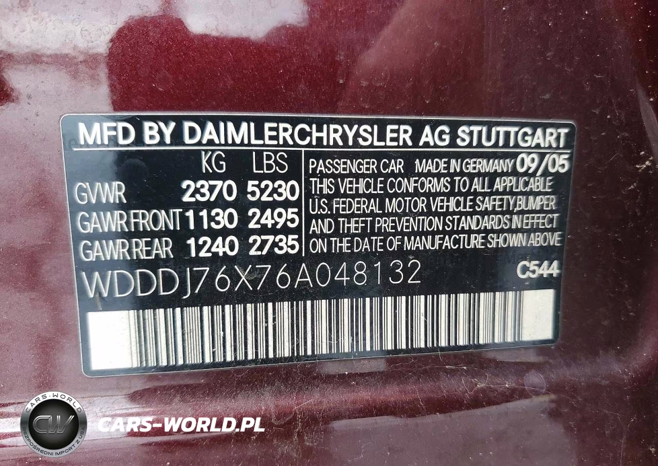 2006 Mercedes-Benz Cls 55 Amg VIN:WDDDJ76X76A048132 - 13