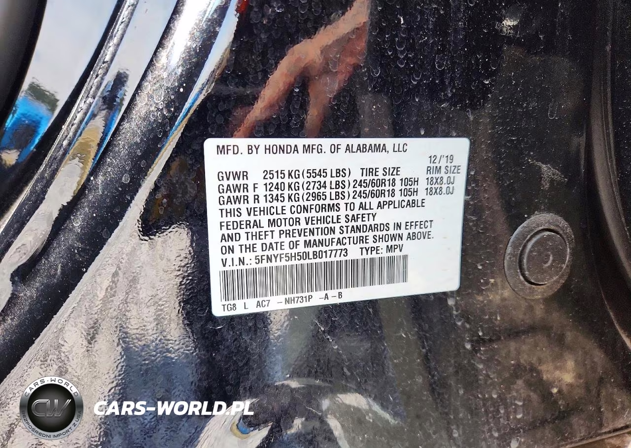 2020 Honda Pilot Exl VIN:5FNYF5H50LB017773 - 13