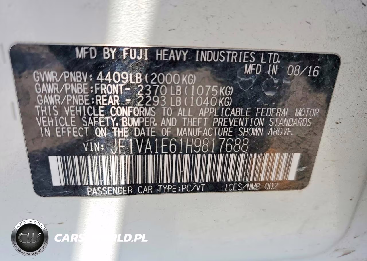 2017 Subaru Wrx Premium VIN:JF1VA1E61H9817688 - 12