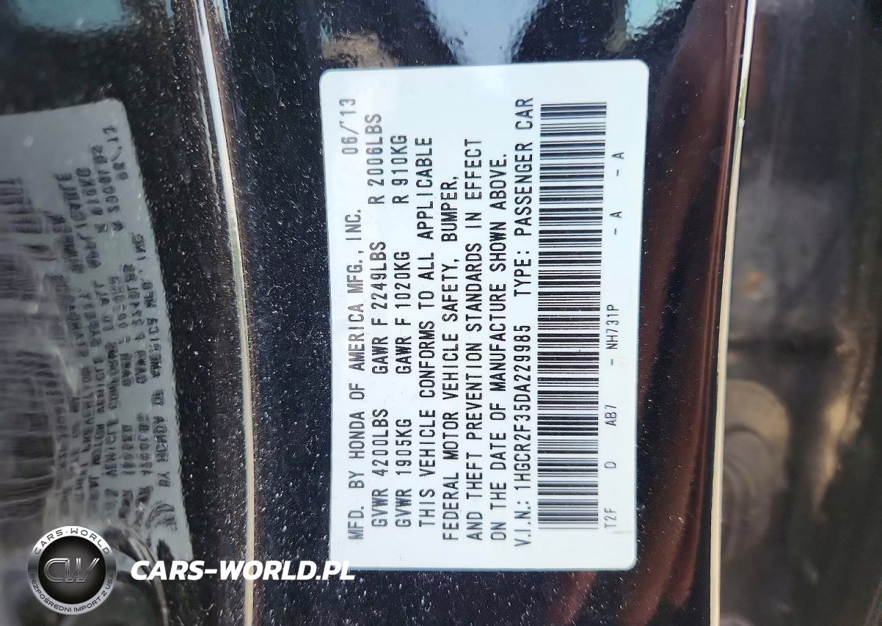 2013 Honda Accord Lx VIN:1HGCR2F35DA229985 - 12