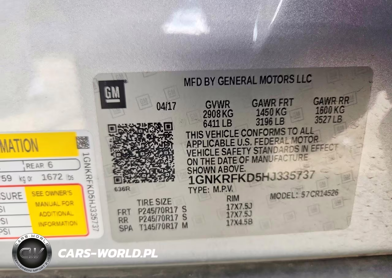 2017 Chevrolet Traverse Ls VIN:1GNKRFKD5HJ335737 - 13