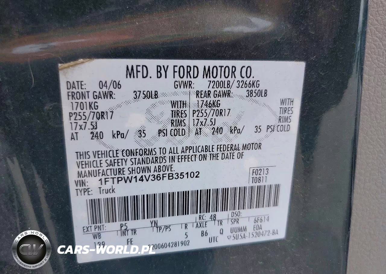 2006 Ford F150 Supercrew VIN:1FTPW14V36FB35102 - 12