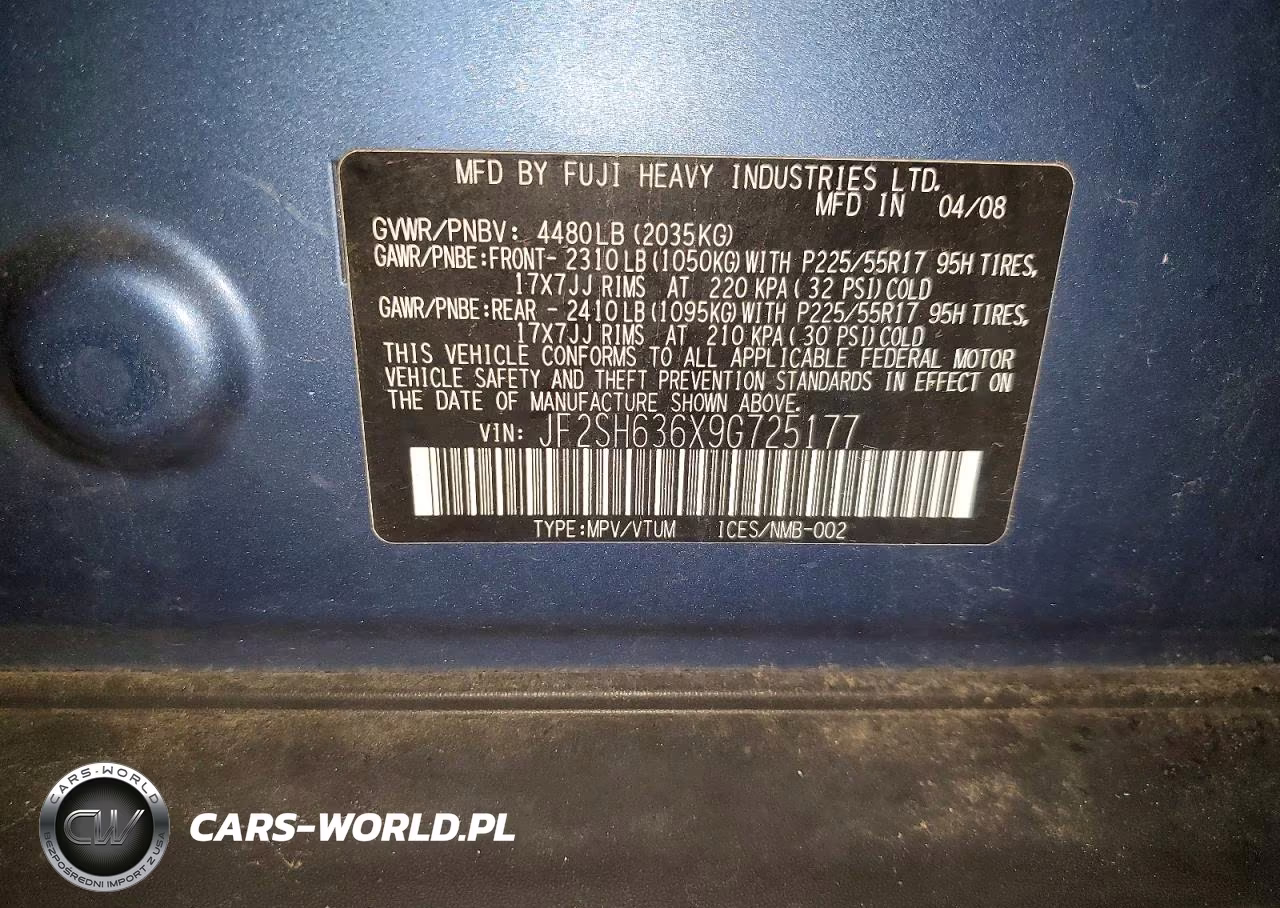 2009 Subaru Forester 2.5X Premium VIN:JF2SH636X9G725177 - 13