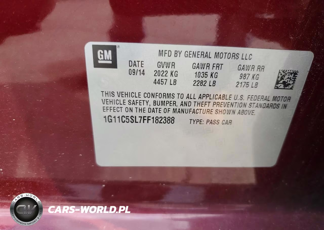 2015 Chevy Malibu VIN:1G11C5SL7FF182388 - 12